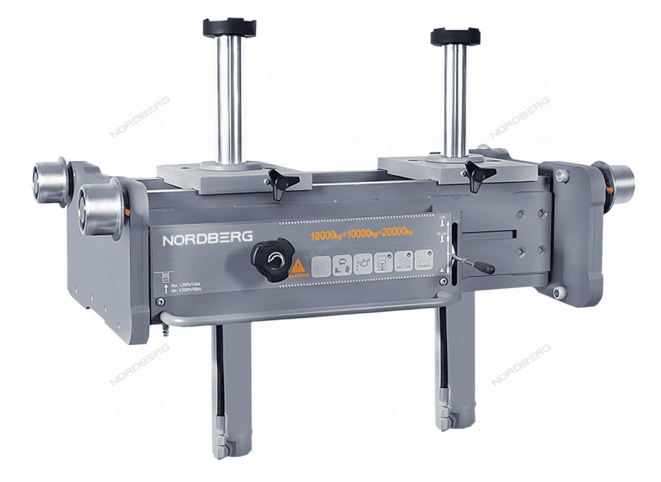 Пневмогидравлический ямный двухштоковый домкрат (канавный подъемник) NORDBERG N502T, г/п 20 т, высота подъема 840-1140 мм